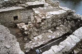 View of the excavation of the medieval mikveh