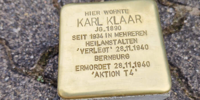 Erster Stolperstein in Erfurt