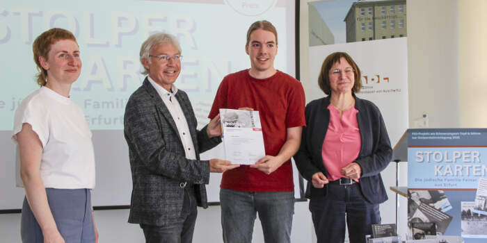 „Tatort Kultur“-Preis für das FSJ-Projekt „Stolperkarten“ am Erinnerungsort Topf & Söhne